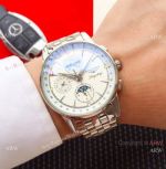 New Style Longines Perpetual Calendar Men Watches Stainless Steel White Dial